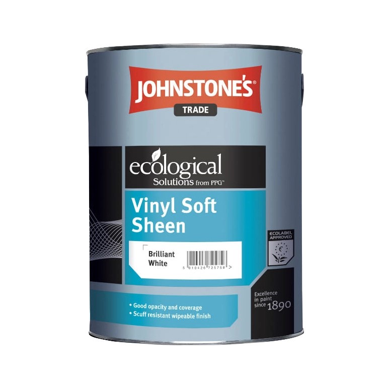 фото Краска johnstones vinyl soft sheen brilliant white 5 л