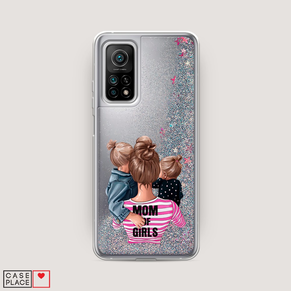 

Жидкий чехол с блестками "Mom of Girls" на Xiaomi Mi 10T Pro