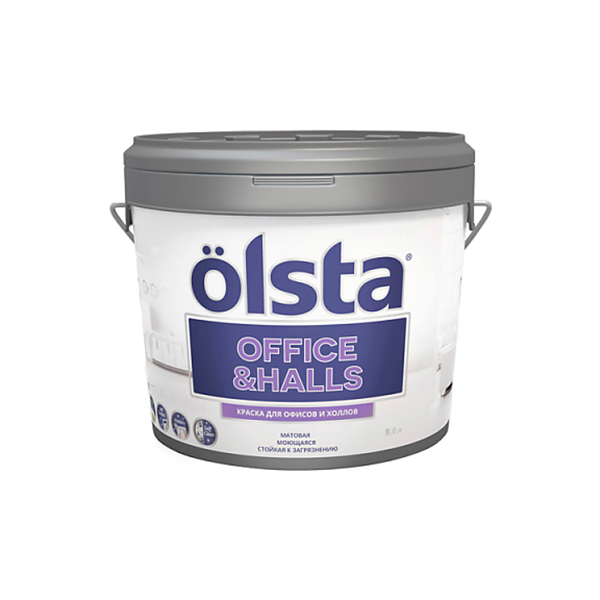 фото Краска olsta office&hall база а 9 л