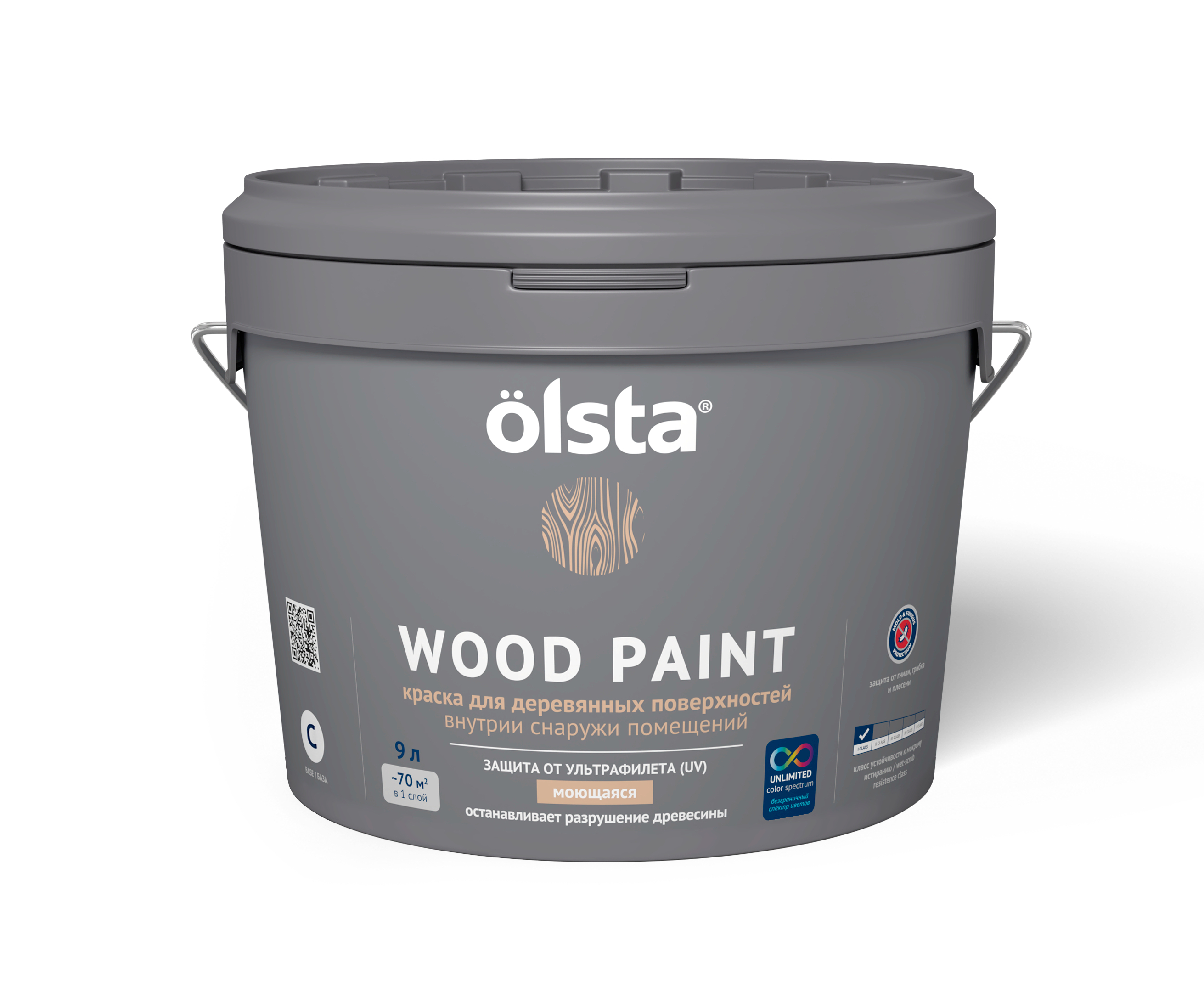 фото Краска olsta wood paint база c, 9 л