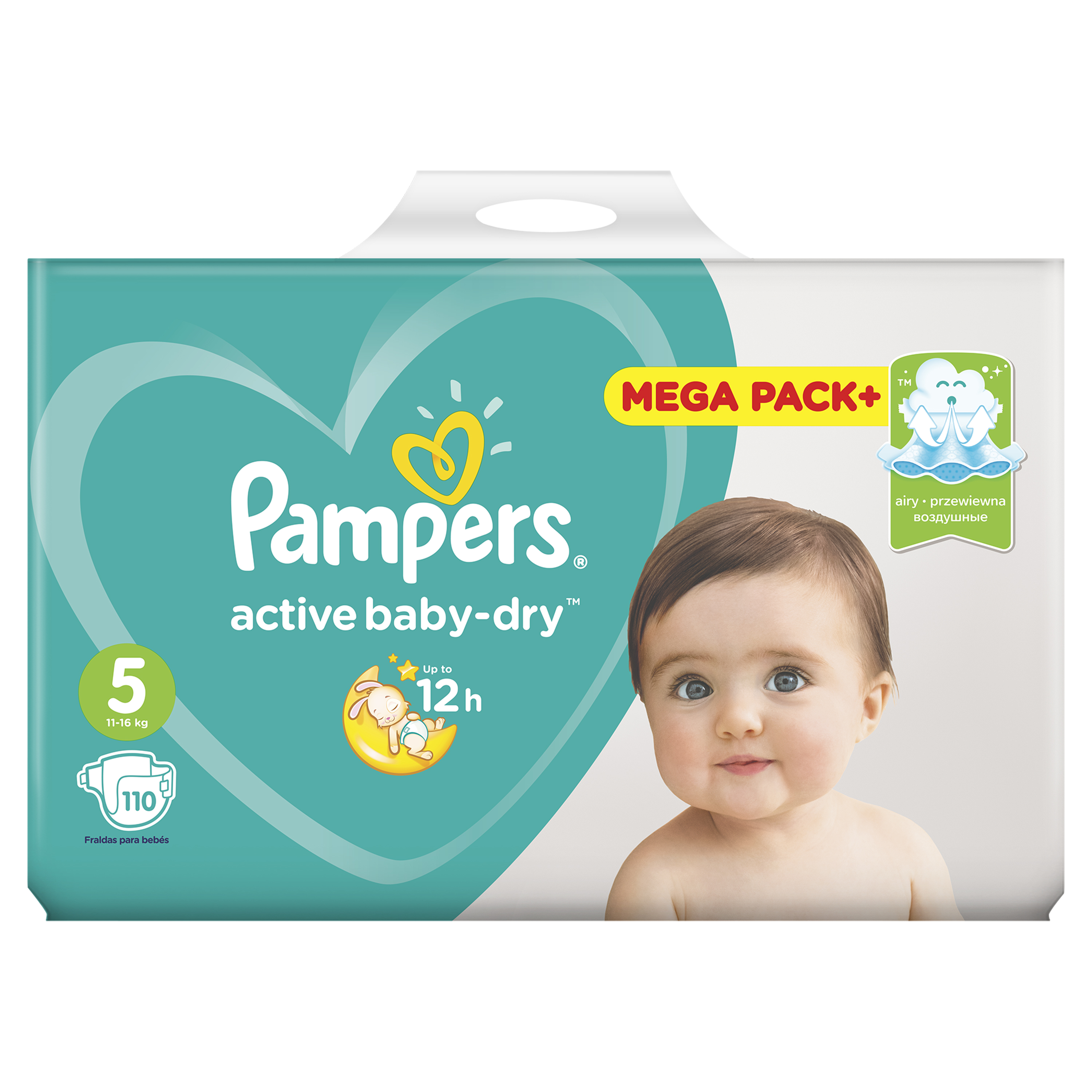 

Подгузники Pampers Active Baby-Dry 11-16 кг, 5 размер, 110 шт.