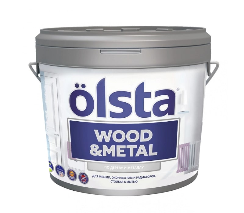 фото Краска olsta wood&metal база а 0,9 л