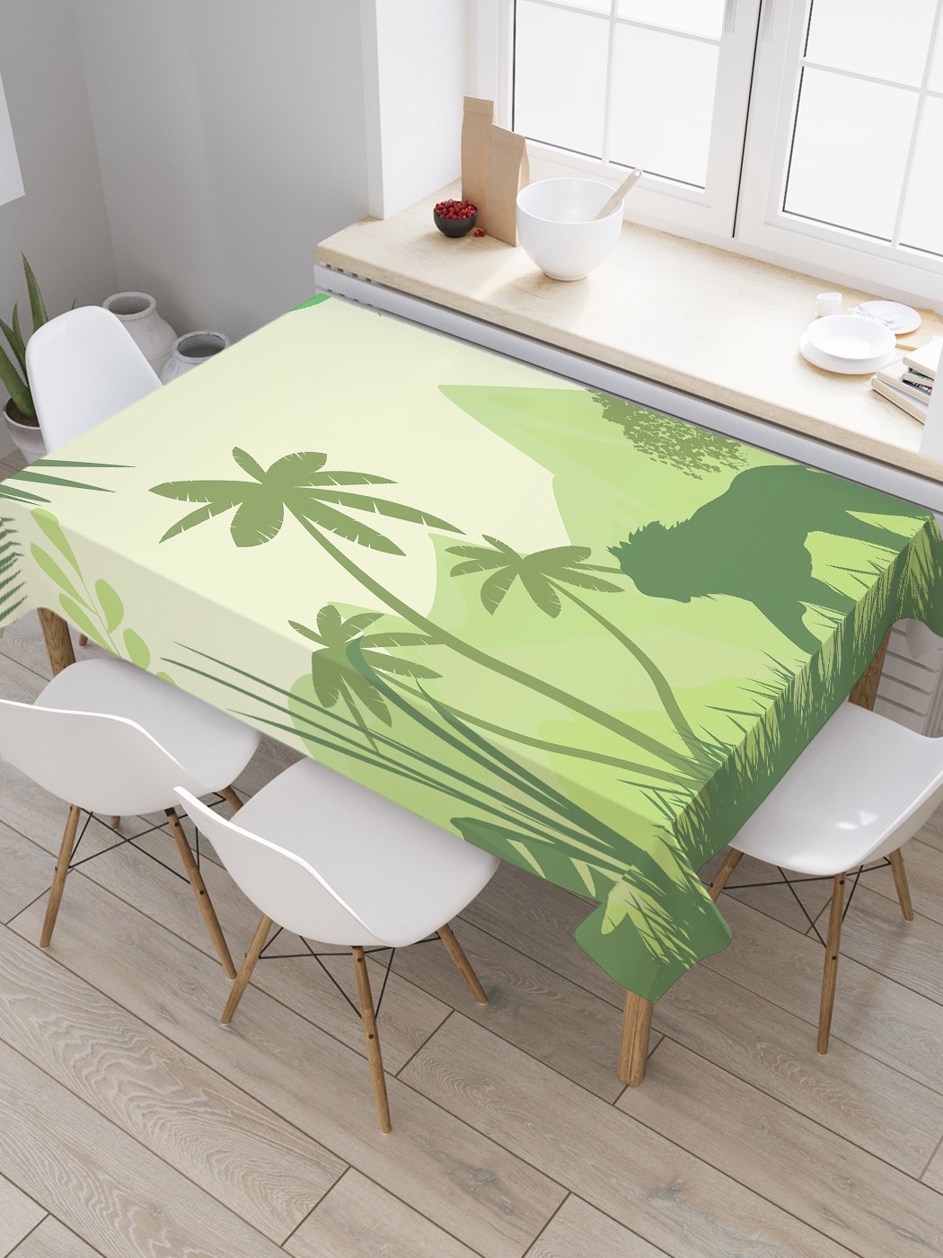 

Скатерть прямоугольная JoyArty "Лев в джунглях" из сатена, 180x145 см, Зеленый, Лев в джунглях