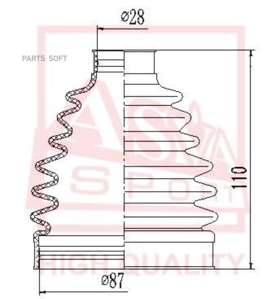 

Пыльник Шрус Наружный 27x105x91 (Комплект Без Смазки) ASVA арт. ASBT-CD3
