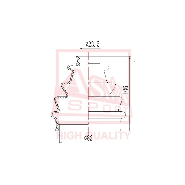 фото Пыльник шрус наружный 21x107x85 (комплект без смазки) asva арт. asbt-ff2c