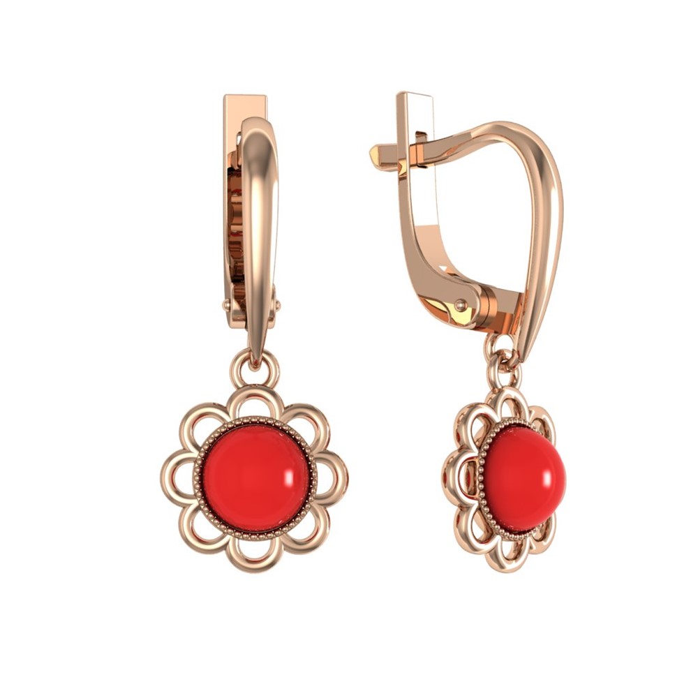 

Серьги из серебра ПРИВОЛЖСКИЙ ЮВЕЛИР 302390-KR26, коралл, 302390-KR26