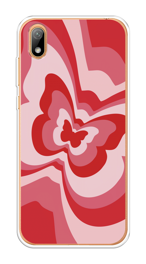 

Чехол на Huawei Y5 2019/Honor 8S/8S Prime "Бабочка в стиле хиппи", Красный;розовый, 69050-1