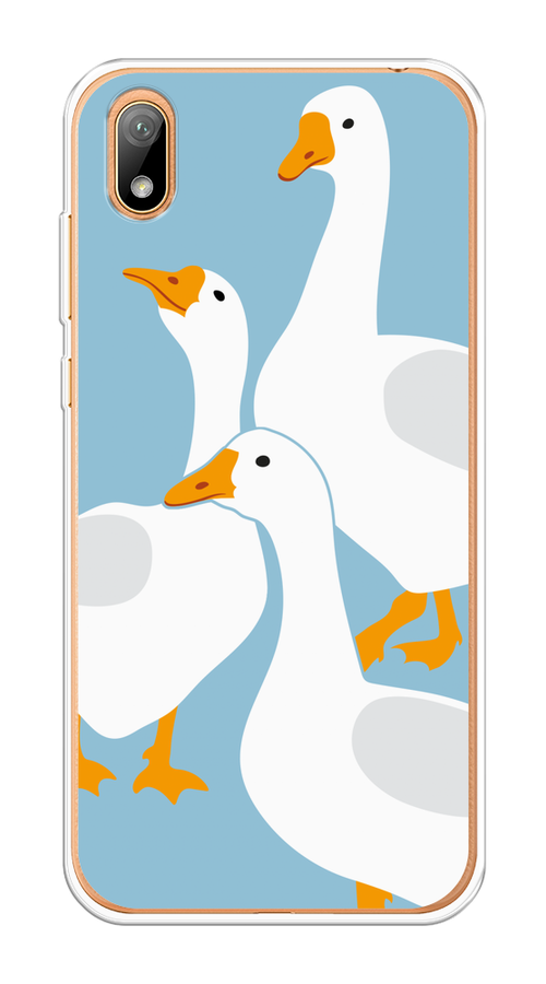 

Чехол на Huawei Y5 2019/Honor 8S/8S Prime "Гусиное трио", Голубой;белый;серый;желтый, 69050-1