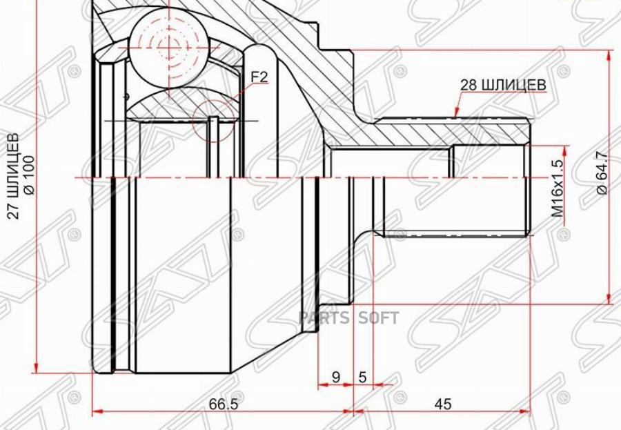

Шрус наружный VOLKSWAGEN AMAROK 10-
