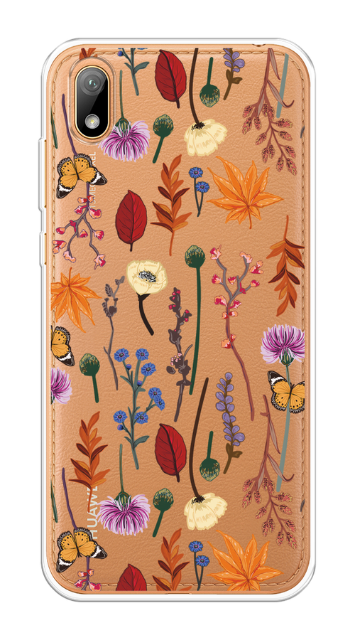 

Чехол на Huawei Y5 2019/Honor 8S/8S Prime "Orange Purple flowers", Оранжевый;красный;розовый;желтый;прозрачный, 69050-1