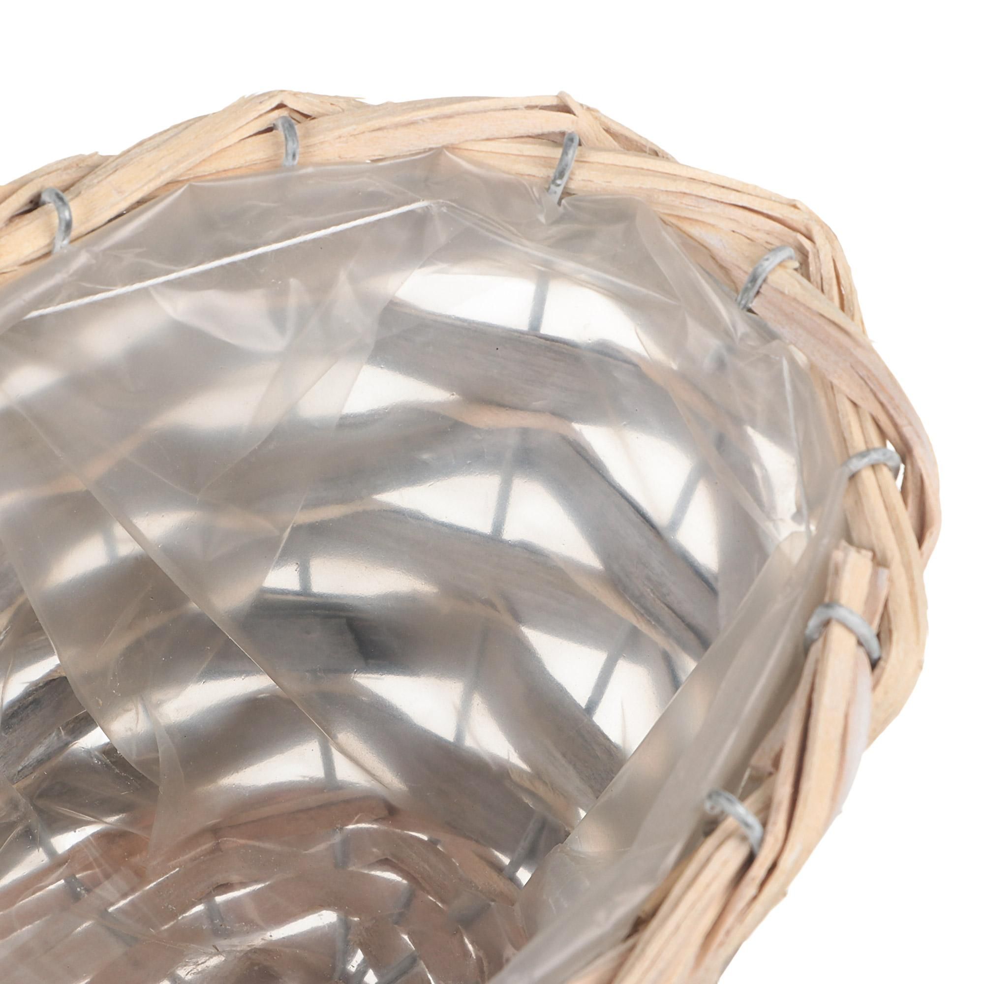 Цветочное кашпо Dekor pap Плетеная корзина овальная белый серый 1 шт.