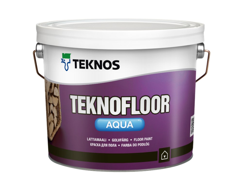 фото Краска teknos полуглянцевая белая teknofloor aqua pm1 2,7 л