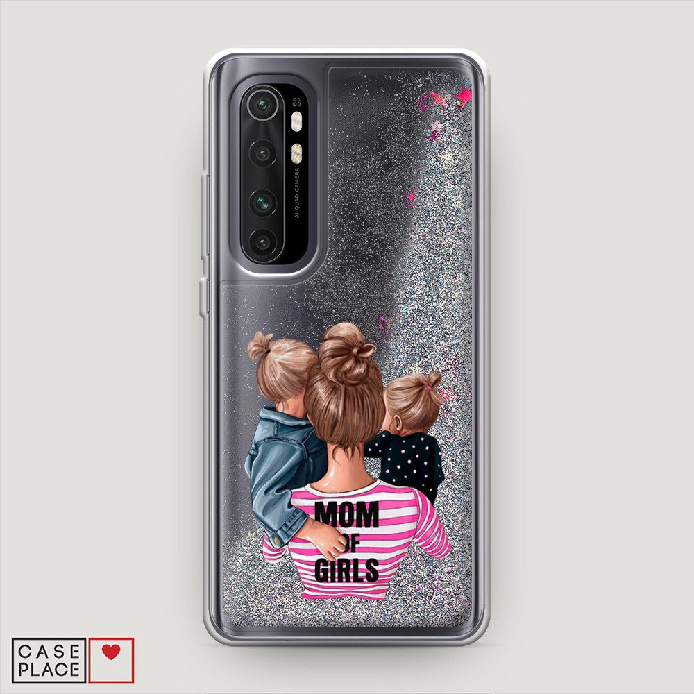 

Жидкий чехол с блестками "Mom of Girls" на Xiaomi Mi Note 10 lite, 38491-1