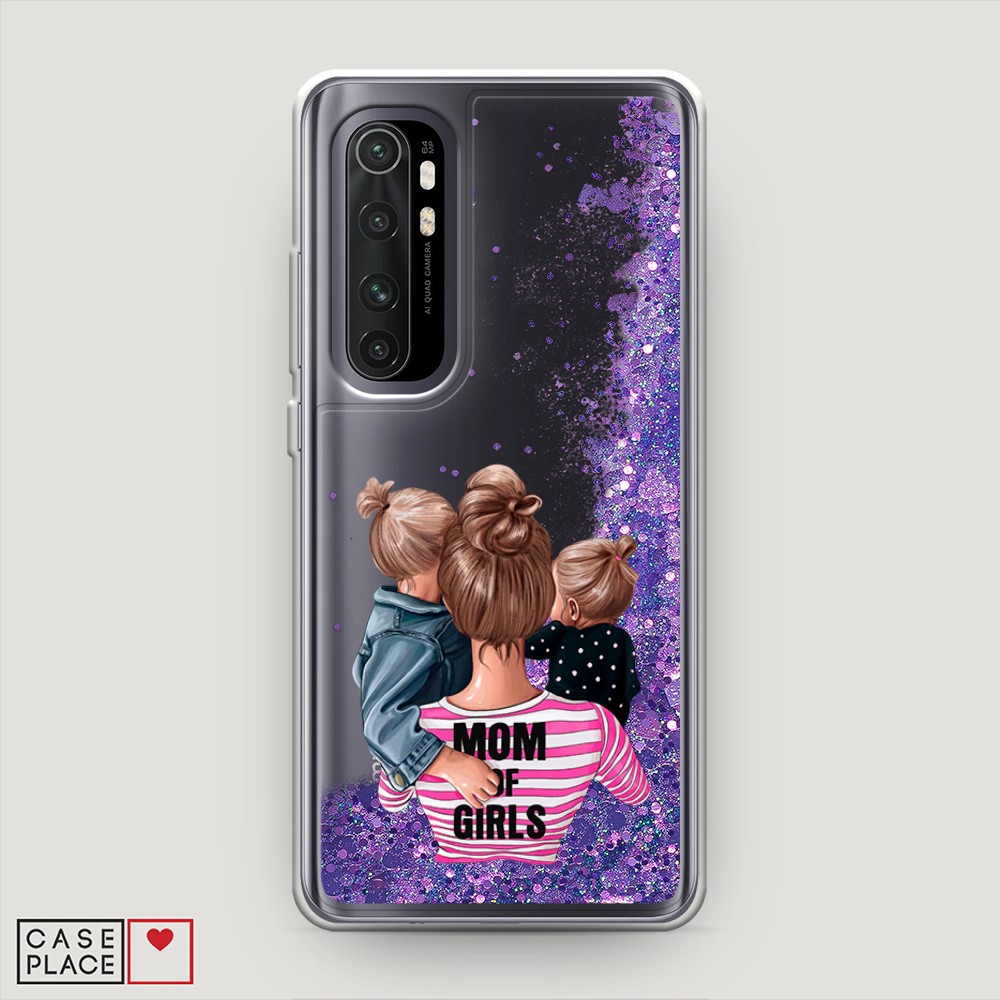 

Жидкий чехол с блестками "Mom of Girls" на Xiaomi Mi Note 10 lite, 38492-1