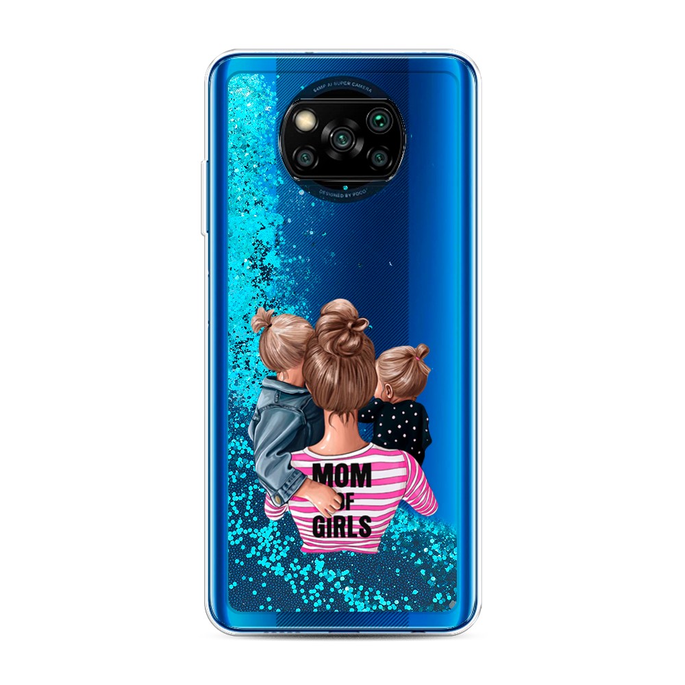 

Жидкий чехол с блестками "Mom of Girls" на Xiaomi Poco X3 NFC, 39293-1