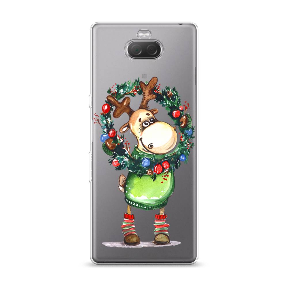 

Чехол на Sony Xperia XA3 "Олень с новогодним венком", 53750-4