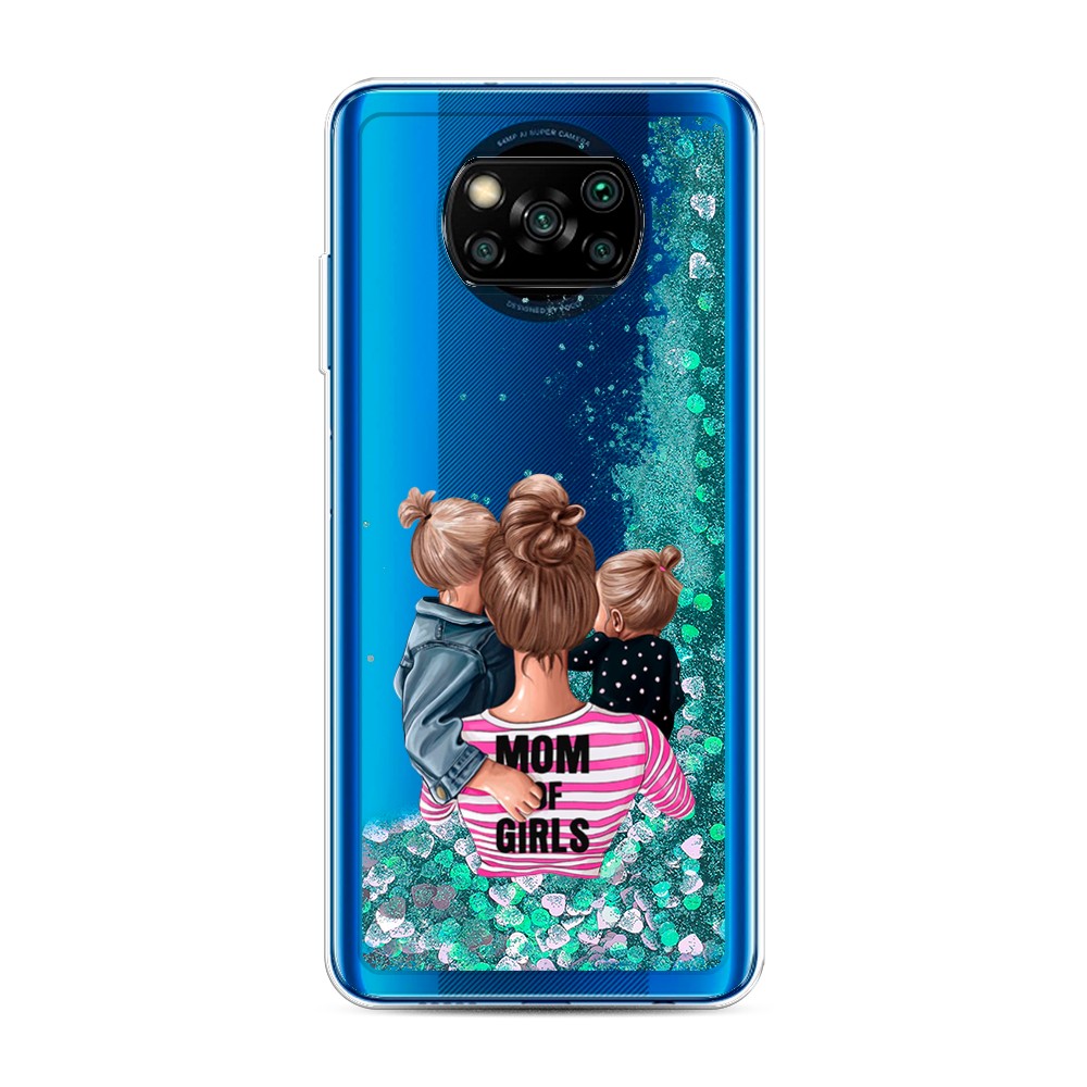 

Жидкий чехол с блестками "Mom of Girls" на Xiaomi Poco X3 NFC, 39295-1