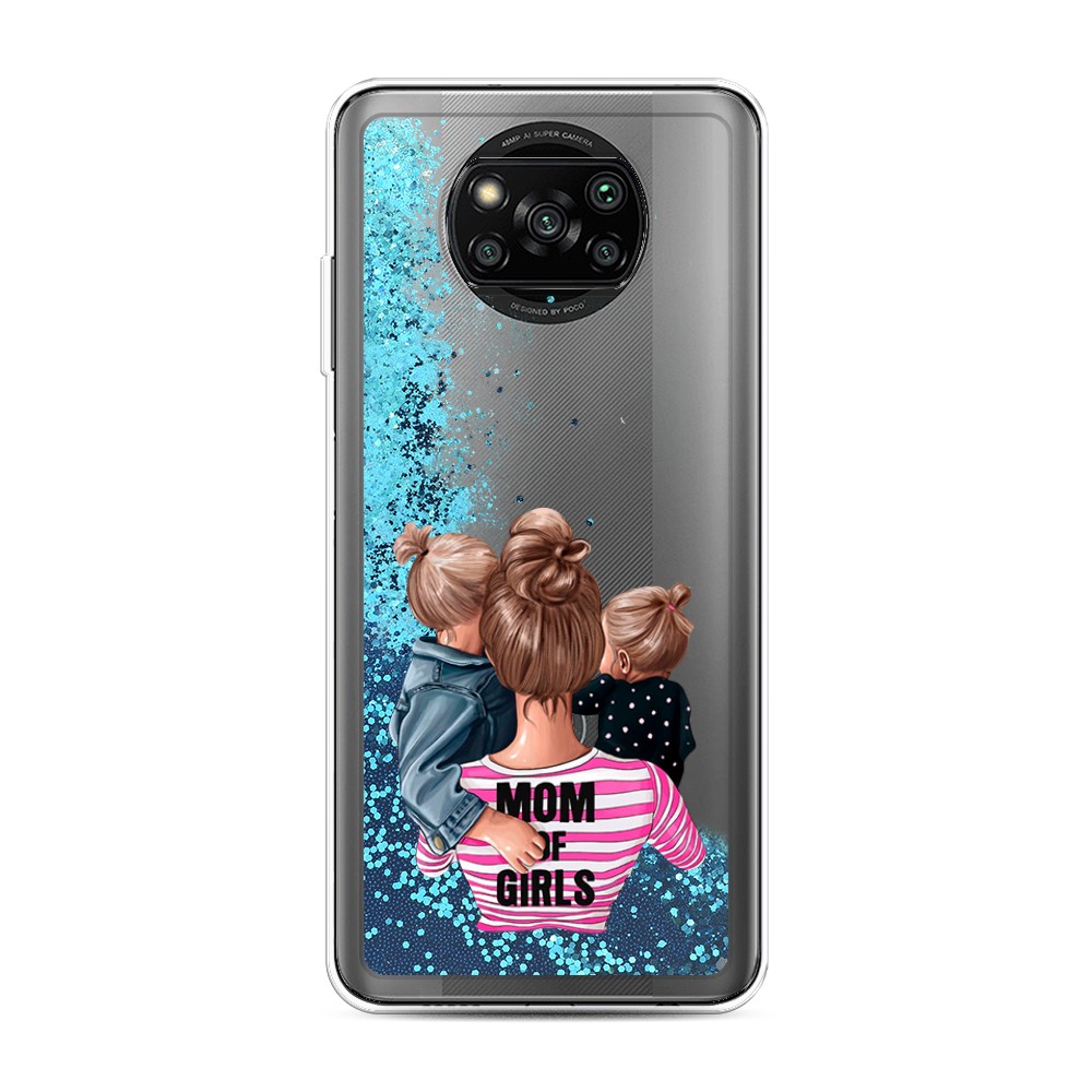 

Жидкий чехол с блестками "Mom of Girls" на Xiaomi Poco X3 Pro, 310693-1