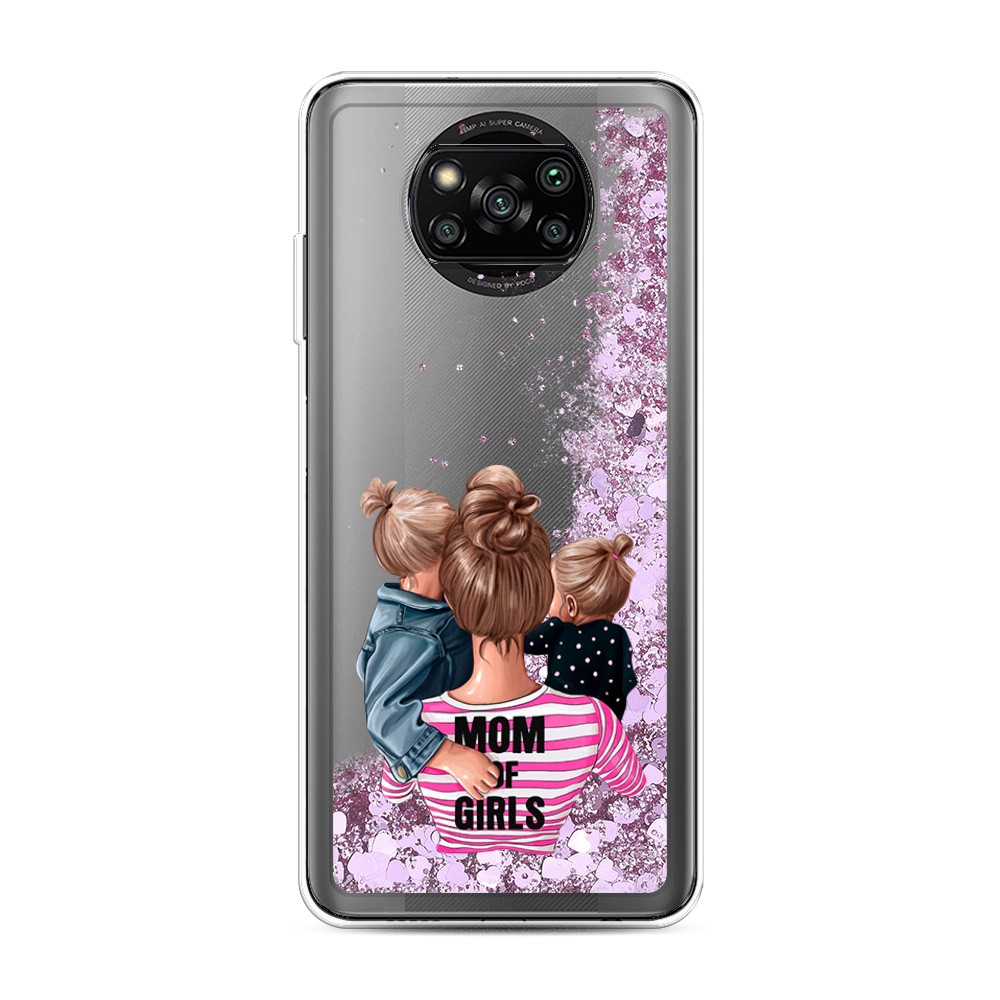 

Жидкий чехол с блестками "Mom of Girls" на Xiaomi Poco X3 Pro, 310694-1