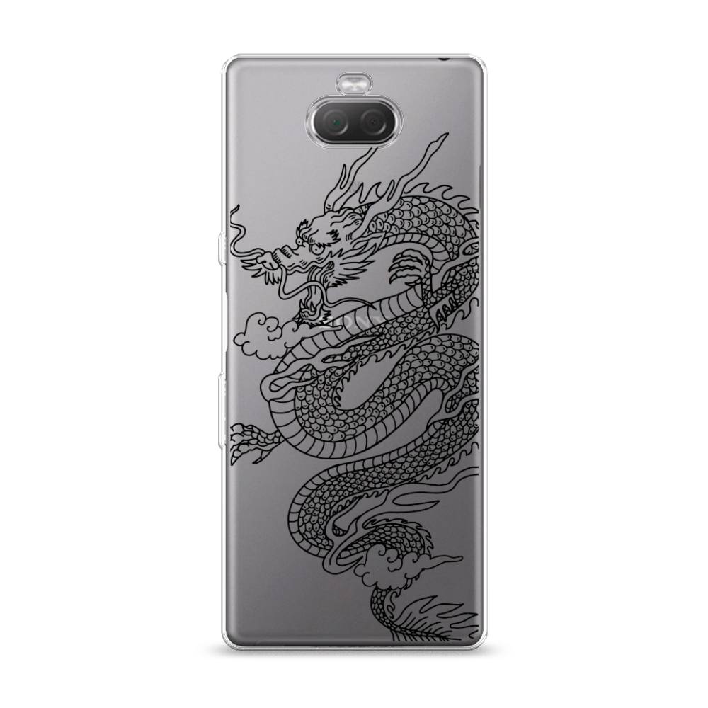 

Чехол на Sony Xperia XA3 "Большой китайский дракон", Черный;серый, 53750-1