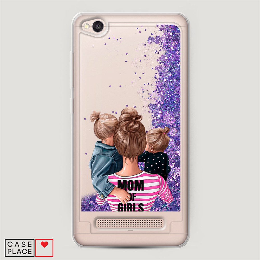 

Жидкий чехол с блестками "Mom of Girls" на Xiaomi Redmi 4A
