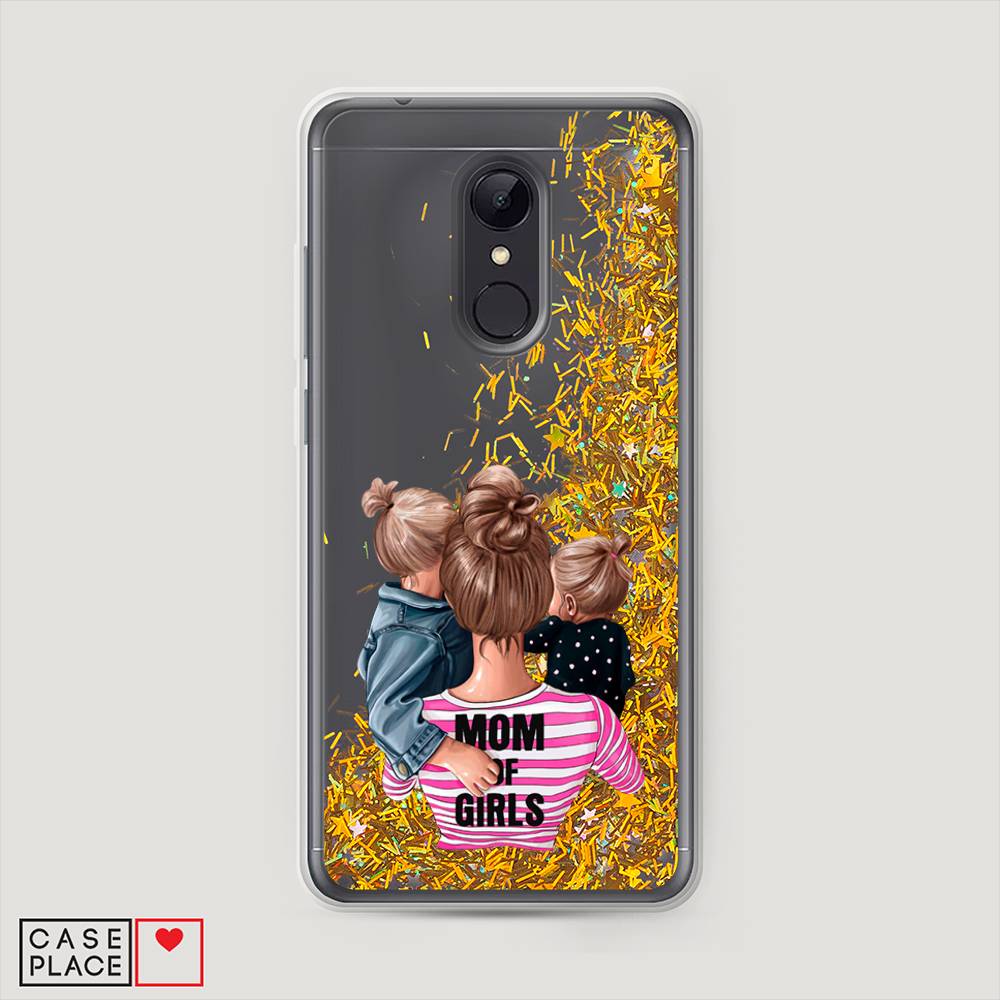

Жидкий чехол с блестками "Mom of Girls" на Xiaomi Redmi 5, 33090-1
