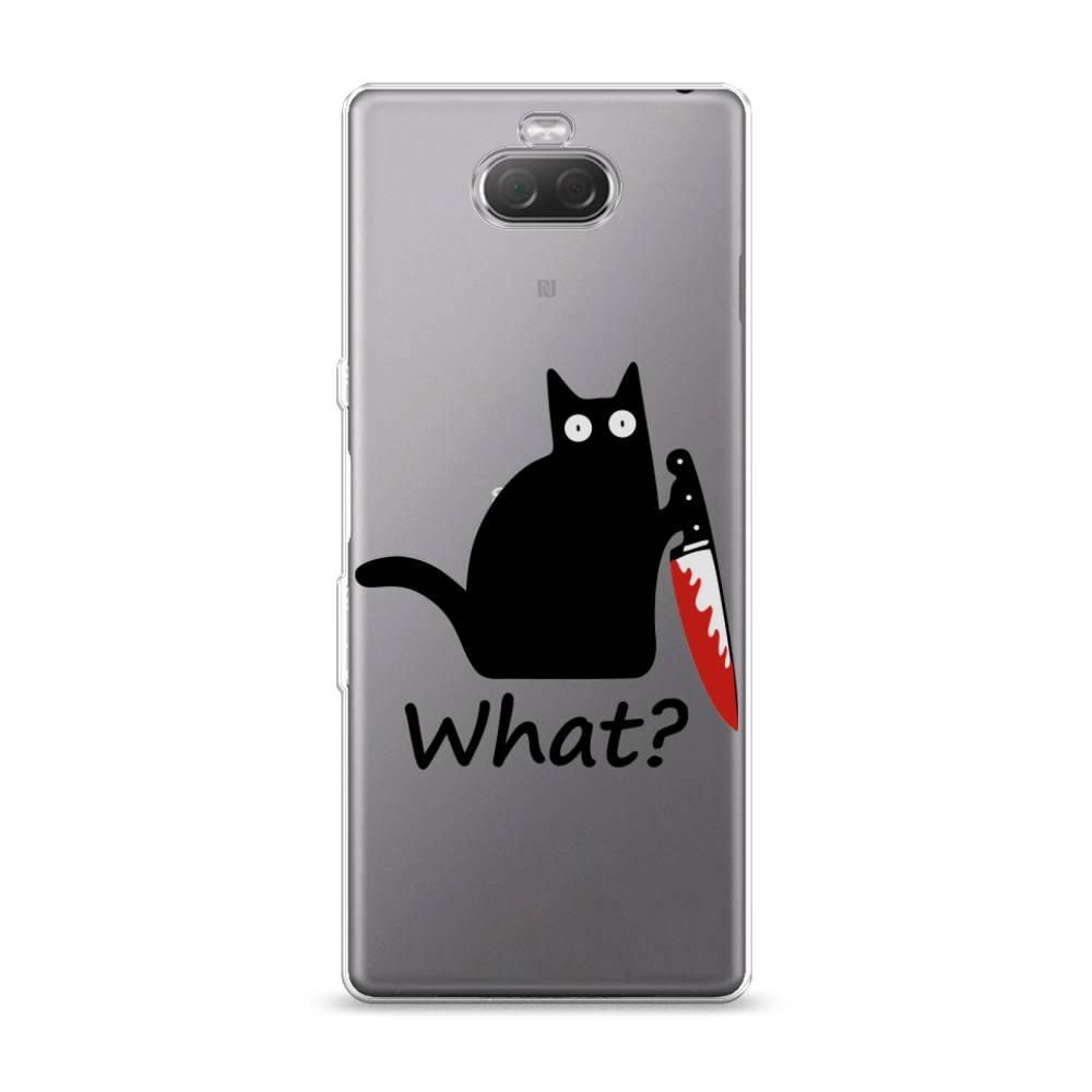 

Чехол на Sony Xperia XA3 "Котик с ножом", Черный;красный, 53750-6
