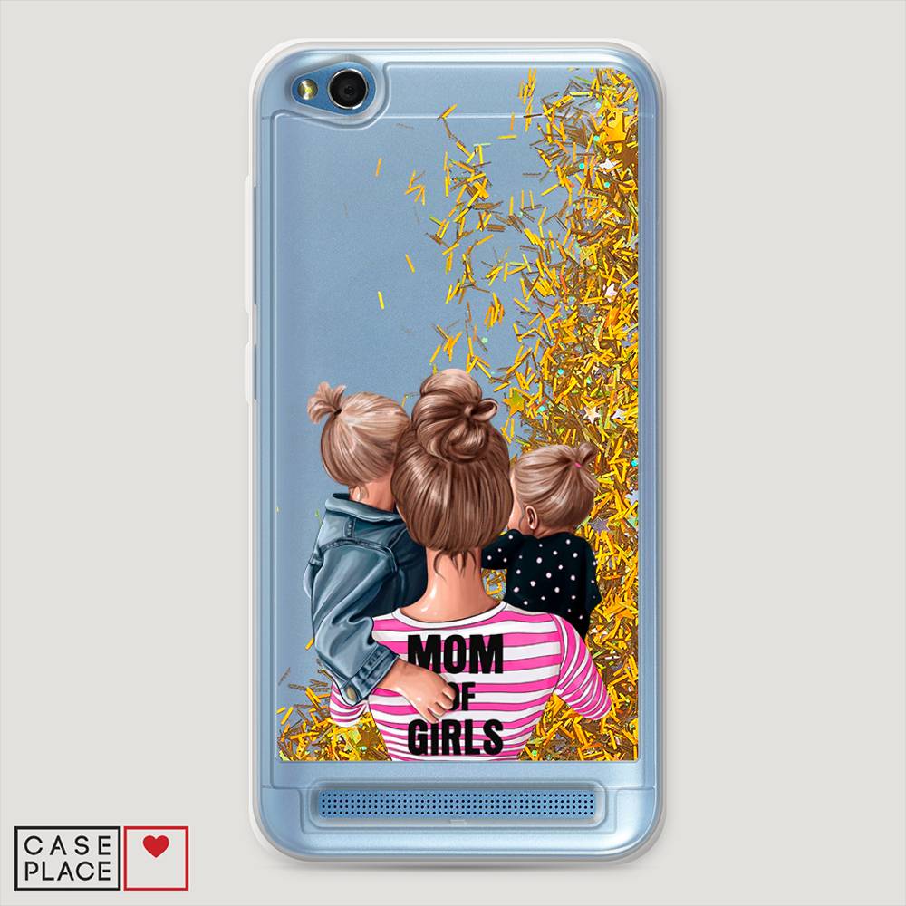 

Жидкий чехол с блестками "Mom of Girls" на Xiaomi Redmi 5A, 32890-1