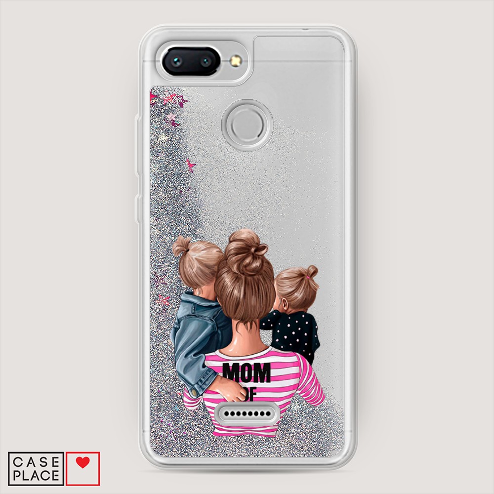 

Жидкий чехол с блестками "Mom of Girls" на Xiaomi Redmi 6, 33891-1