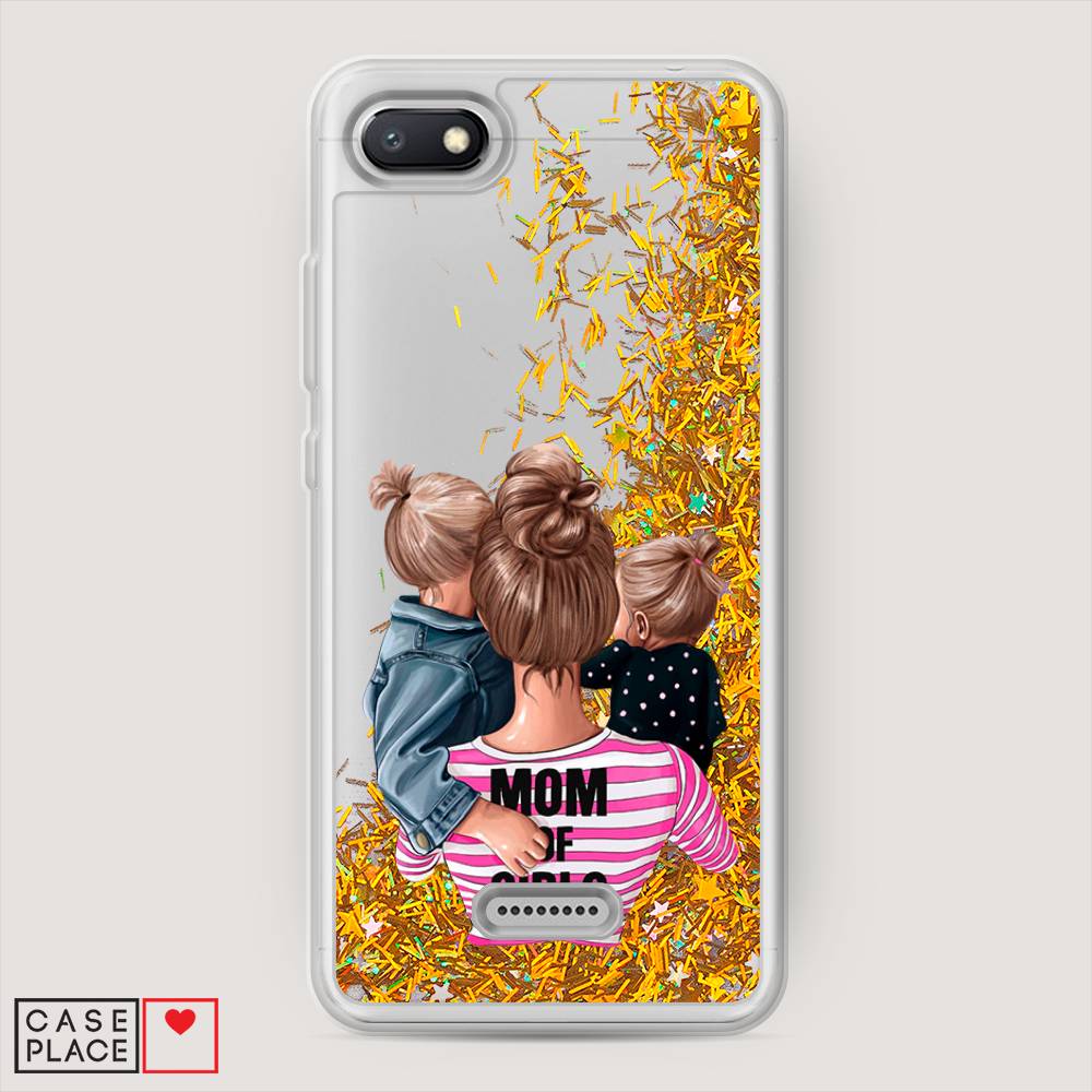 

Жидкий чехол с блестками "Mom of Girls" на Xiaomi Redmi 6A, 34190-1