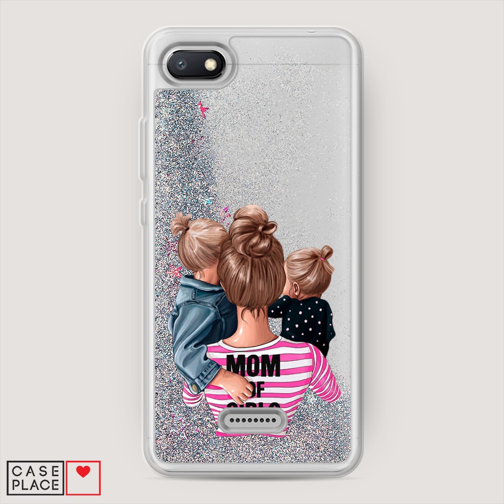 

Жидкий чехол с блестками "Mom of Girls" на Xiaomi Redmi 6A, 34191-1