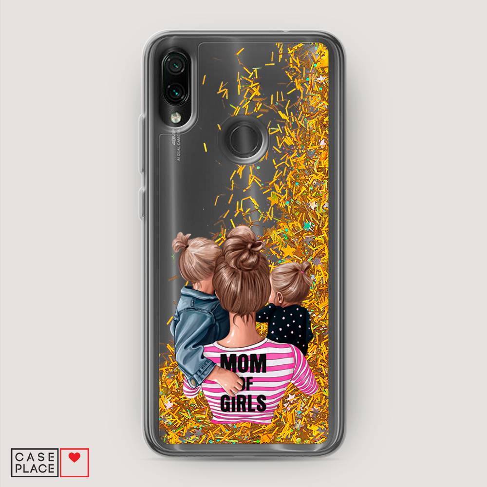 

Жидкий чехол с блестками "Mom of Girls" на Xiaomi Redmi 7, 35090-1