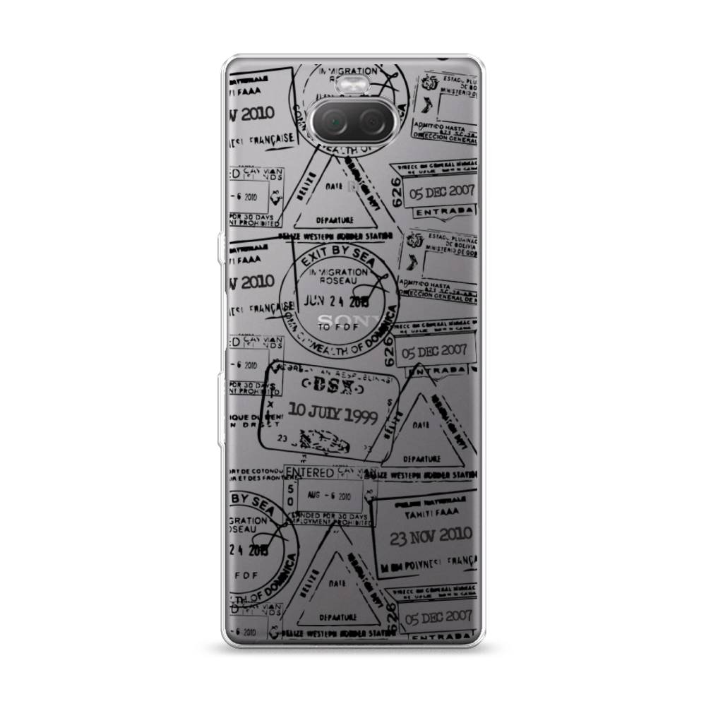 

Чехол на Sony Xperia XA3 "Visa stamps 2", Белый;черный;серый, 53750-2