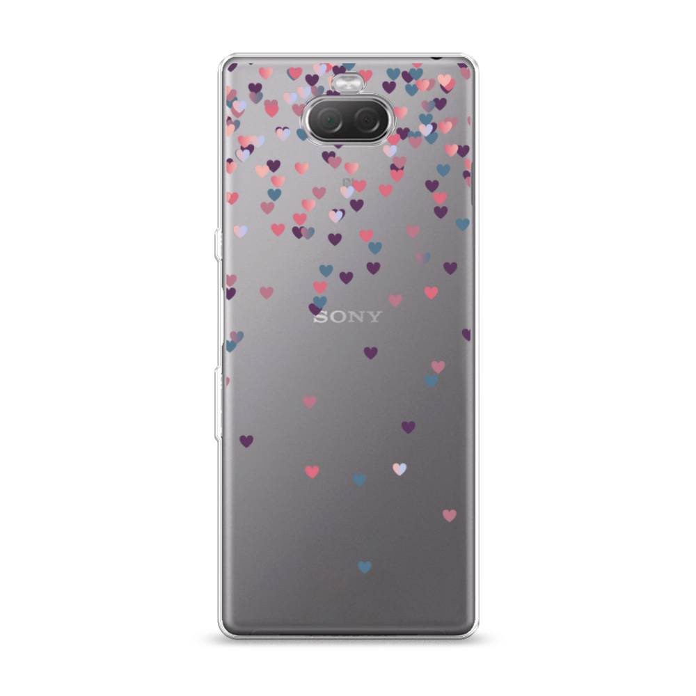 

Чехол на Sony Xperia XA3 "Посыпка сердечки", Розовый;фиолетовый, 53750-3