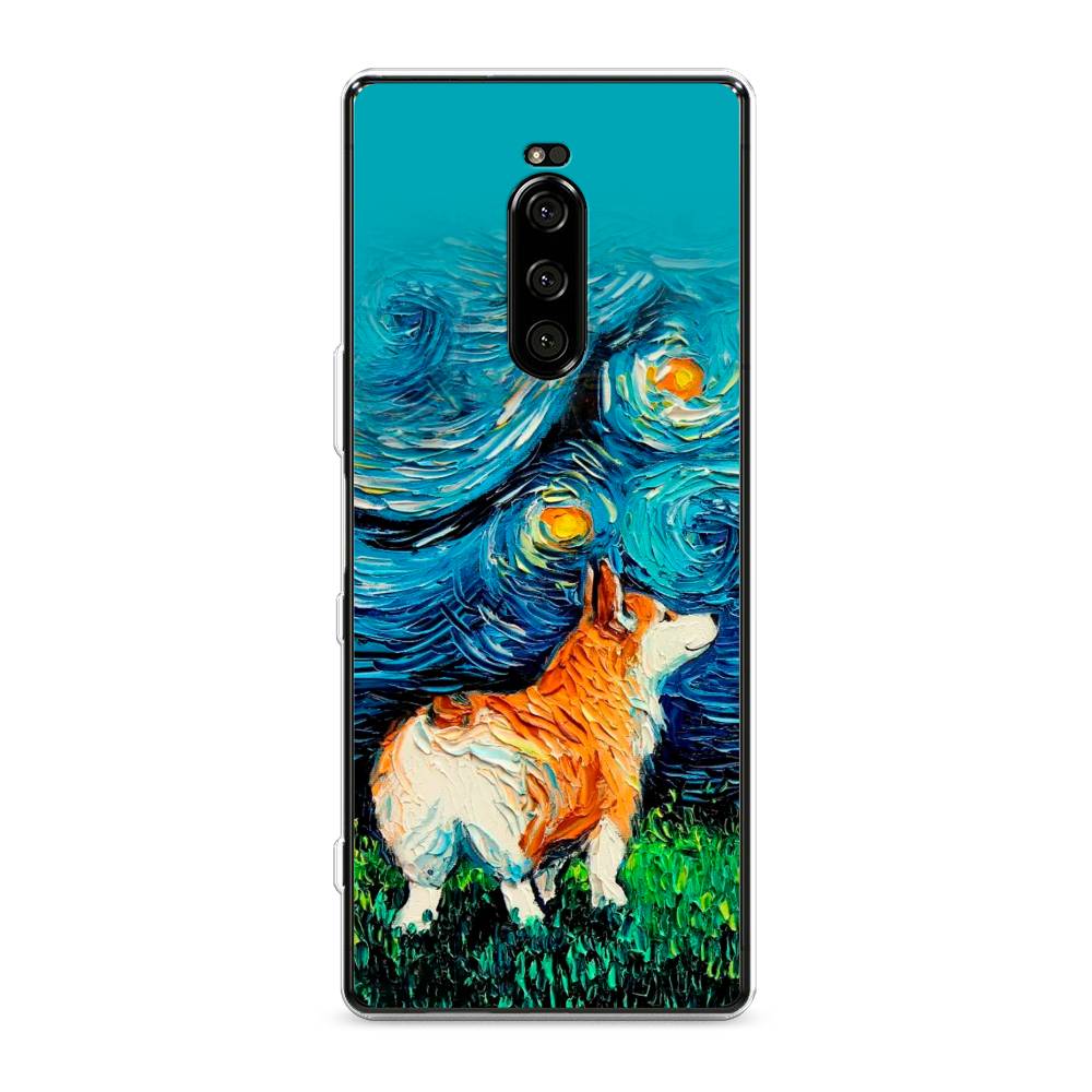 

Чехол на Sony Xperia XZ4 "Корги звёздная ночь", Коричневый;белый;зеленый, 53850-1