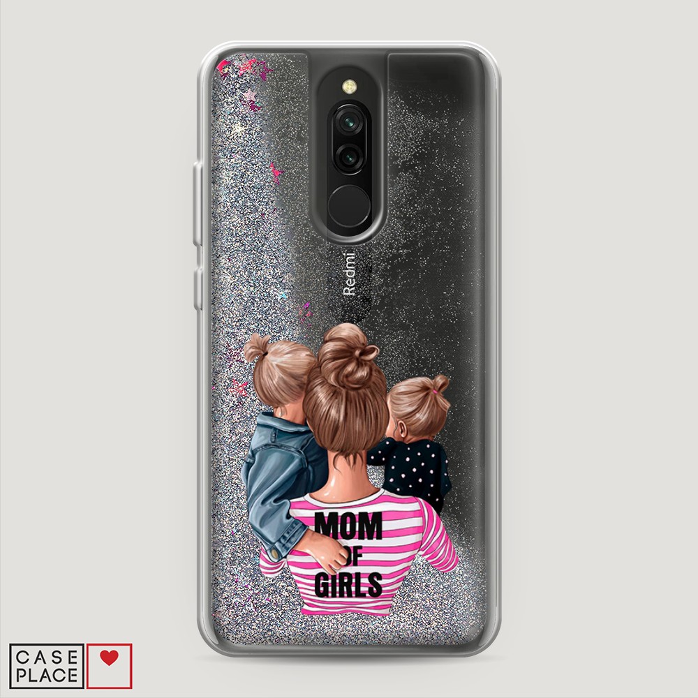 

Жидкий чехол с блестками "Mom of Girls" на Xiaomi Redmi 8, 37191-1