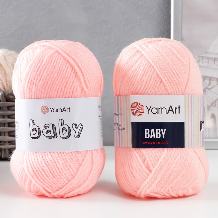 

Пряжа "Baby" 100% акрил 150м/50гр (204 персик), Розовый
