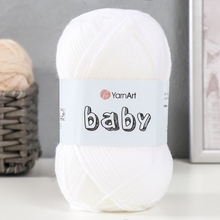 

Пряжа "Baby" 100% акрил 150м/50гр (501 белый)