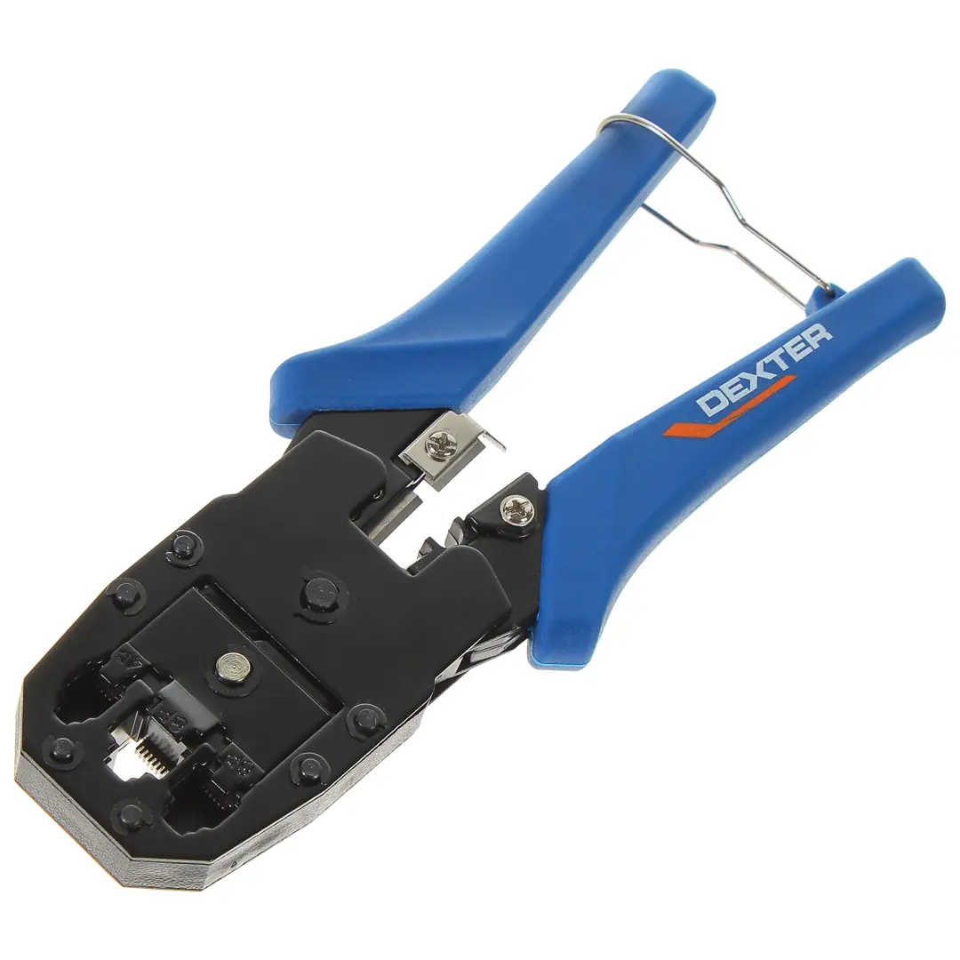 Кримпер Dexter для обжима витой пары 195 мм инструмент для зачистки кабеля и заделки витой пары cablexpert