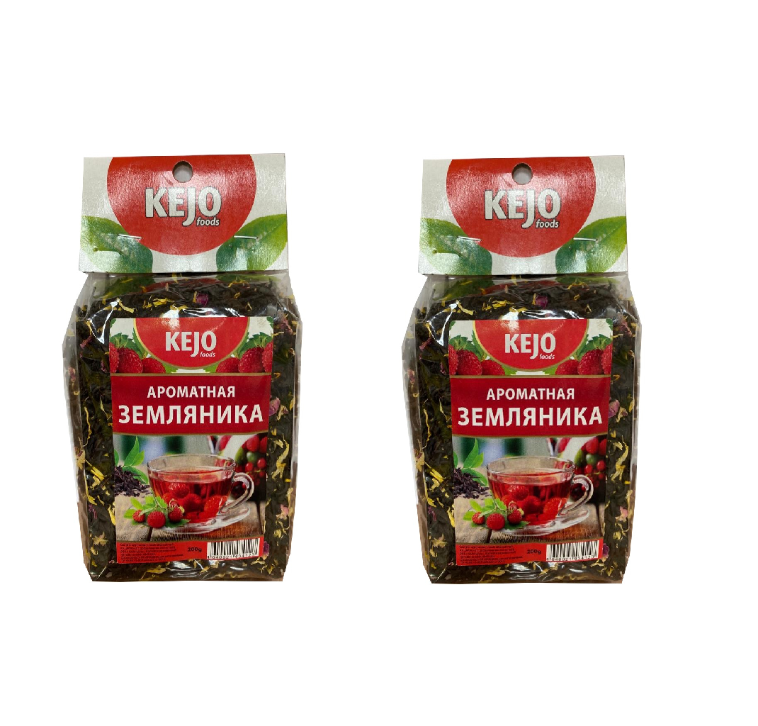 Чай черный Kejofoods Ароматная земляника, 200 г * 2 шт