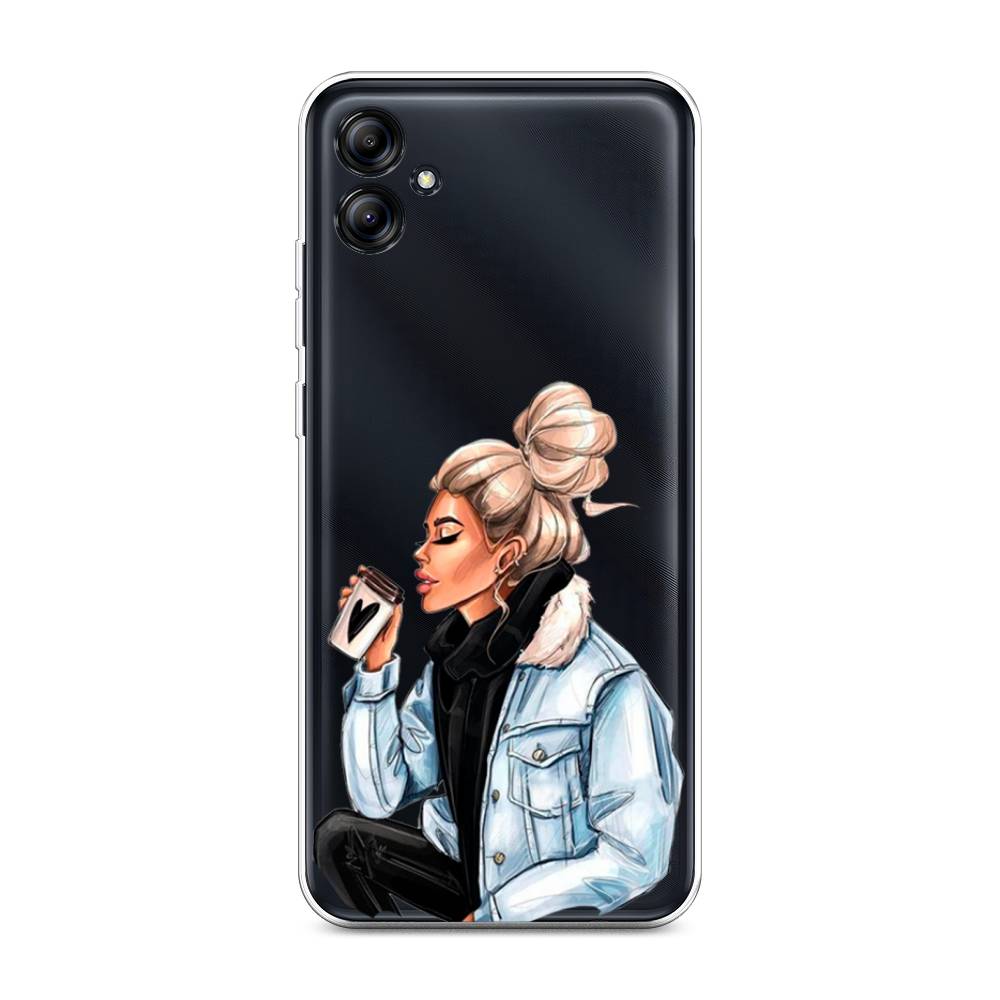 

Чехол Awog на Samsung Galaxy A04e "Cute girl", Бежевый;черный;голубой, 2107650-7