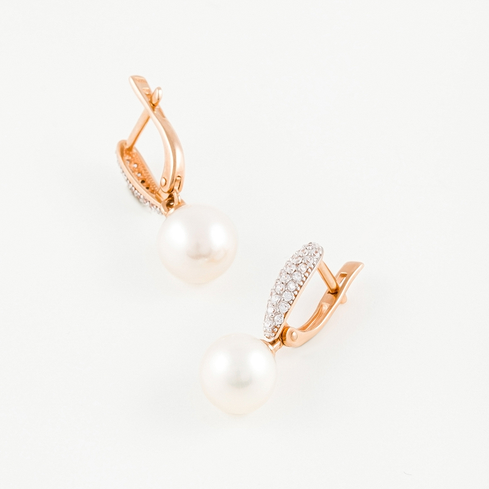 

Серьги из красного золота с фианитом/жемчугом НАШЕ ЗОЛОТО НЮ09390202010050070, НЮ09390202010050070