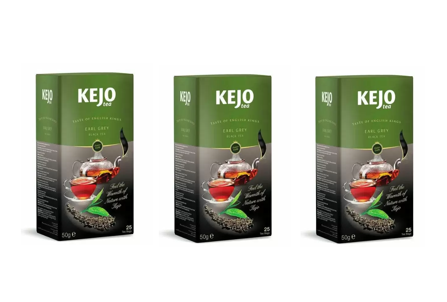 Чай черный KEJO Earl Grey 25 пакетиков, 3 шт