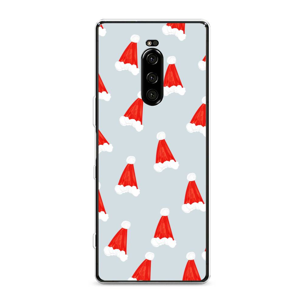 

Чехол на Sony Xperia XZ4 "Новогодние шапочки", Белый;красный;серый, 53850-5