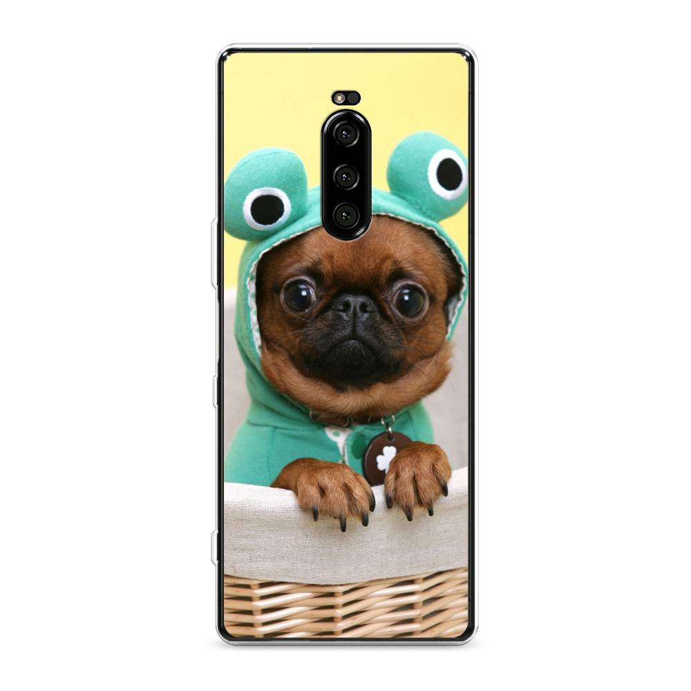 

Чехол на Sony Xperia XZ4 "Собачка в шапке лягушки", Коричневый;желтый;голубой, 53850-1