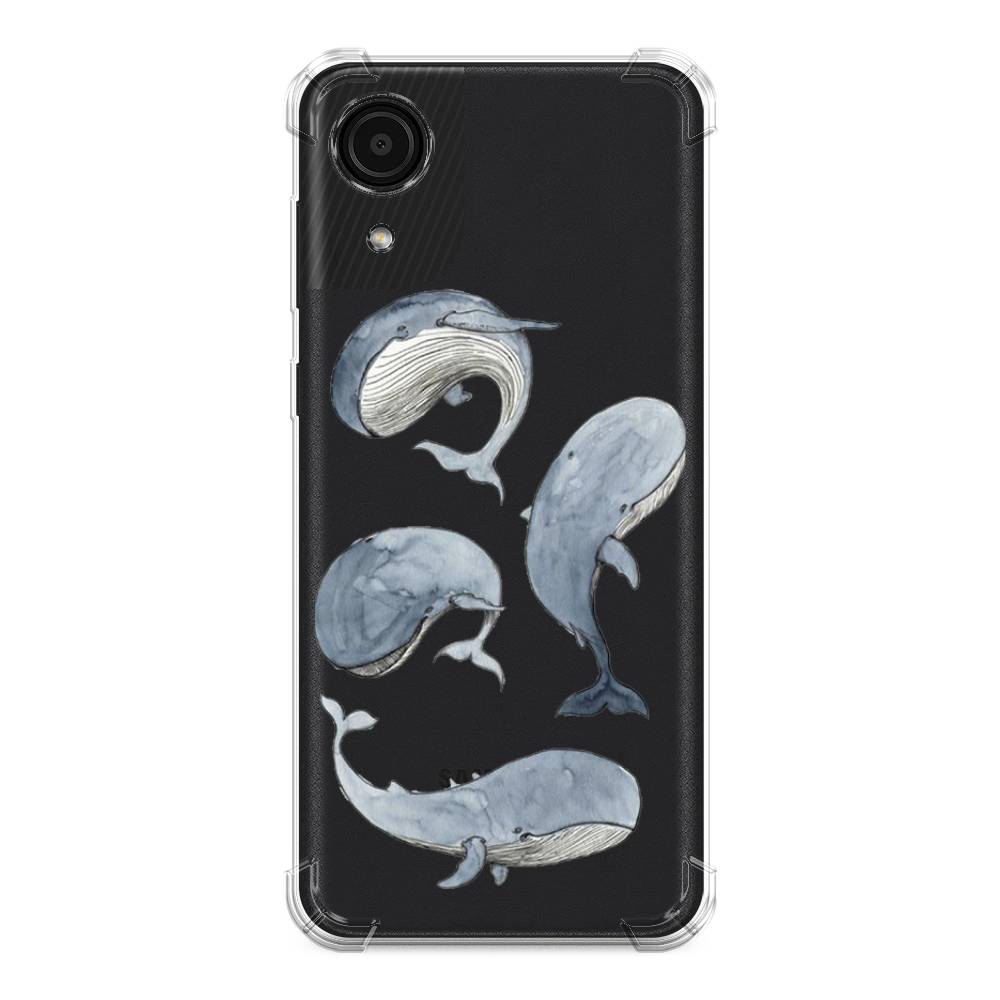

Чехол Awog на Samsung Galaxy A03 Core / Самсунг A03 Core "Киты", Белый;прозрачный;голубой, 2104751-1