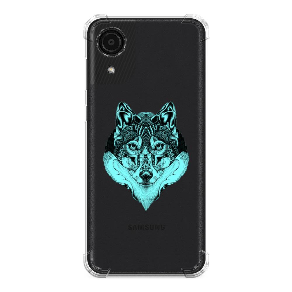 

Чехол Awog на Samsung Galaxy A03 Core / Самсунг A03 Core "Бирюзовый волк", Голубой;черный, 2104751-1