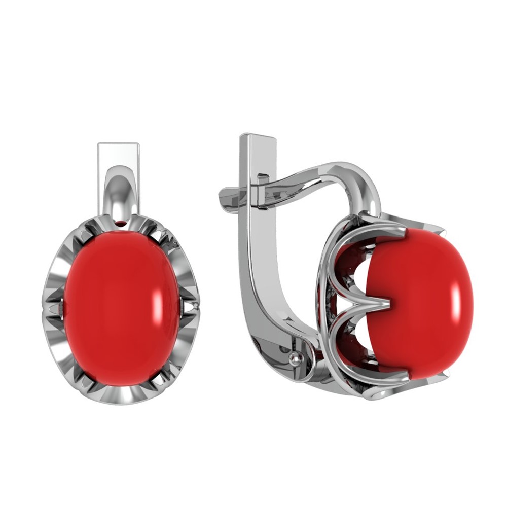 

Серьги из серебра ПРИВОЛЖСКИЙ ЮВЕЛИР 301717-KR26, коралл, 301717-KR26