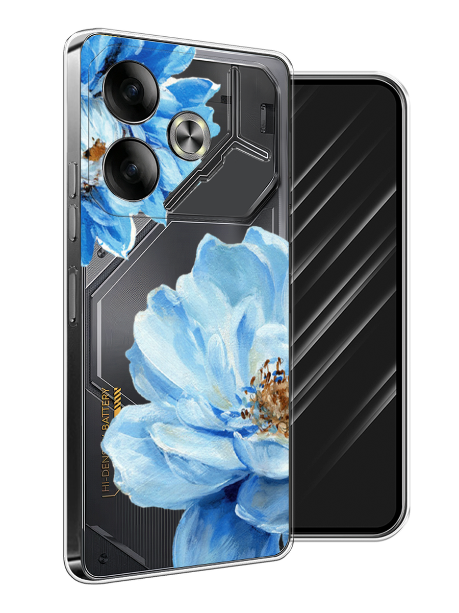 

Чехол Awog на Tecno Pova 6 "Голубые клематисы", Голубой, 305350-1
