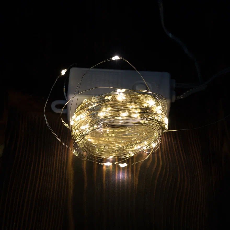 

Световая гирлянда новогодняя Merry Christmas Леска 100LED 9328-1 10 м белый теплый, Леска 100LED